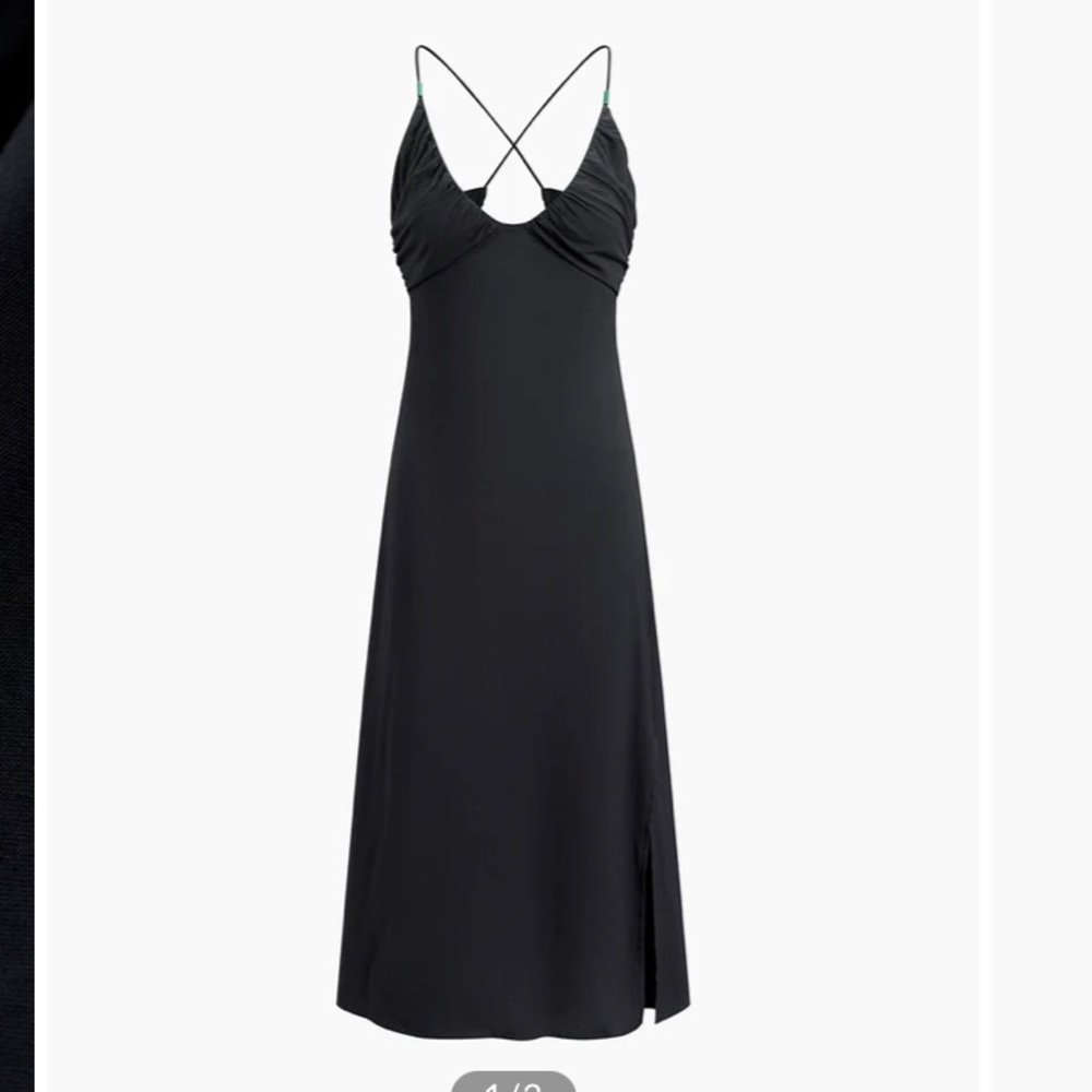 Commense Ruched Criss Cross Tied Long Dress